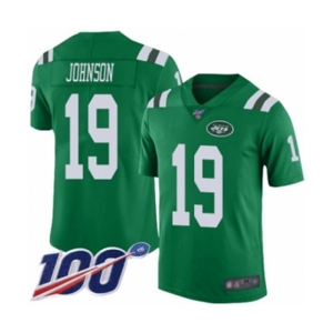 Youth New York Jets #19 Keyshawn Johnson Limited Green Rush Vapor Untouchable 100th Season Football Jersey