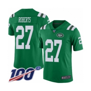 Youth New York Jets #27 Darryl Roberts Limited Green Rush Vapor Untouchable 100th Season Football Jersey