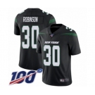 Youth New York Jets #30 Rashard Robinson Black Alternate Vapor Untouchable Limited Player 100th Season Football Jersey