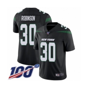 Youth New York Jets #30 Rashard Robinson Black Alternate Vapor Untouchable Limited Player 100th Season Football Jersey