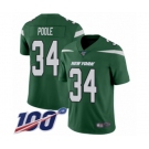 Youth New York Jets #34 Brian Poole Green Team Color Vapor Untouchable Limited Player 100th Season Football Jersey