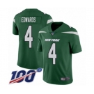 Youth New York Jets #4 Lac Edwards Green Team Color Vapor Untouchable Limited Player 100th Season Football Jersey