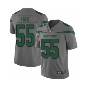 Youth New York Jets #55 Ryan Kalil Limited Gray Inverted Legend Football Jersey