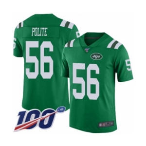 Youth New York Jets #56 Jachai Polite Limited Green Rush Vapor Untouchable 100th Season Football Jersey