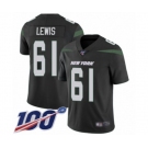 Youth New York Jets #61 Alex Lewis Black Alternate Vapor Untouchable Limited Player 100th Season Football Jersey