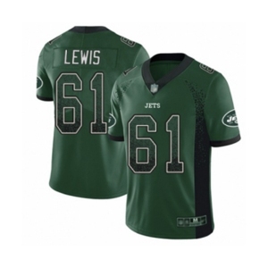 Youth New York Jets #61 Alex Lewis Limited Green Rush Drift Fashion Football Jersey