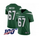 Youth New York Jets #67 Brian Winters Green Team Color Vapor Untouchable Limited Player 100th Season Football Jersey