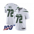 Youth New York Jets #72 Brandon Shell White Vapor Untouchable Limited Player 100th Season Football Jersey