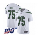 Youth New York Jets #75 Chuma Edoga White Vapor Untouchable Limited Player 100th Season Football Jersey