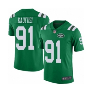 Youth New York Jets #91 Bronson Kaufusi Limited Green Rush Vapor Untouchable Football Jersey
