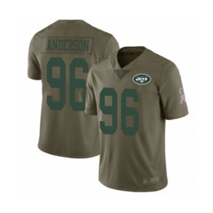 Youth New York Jets #96 Henry Anderson Limited Olive 2017 Salute to Service Football Jersey