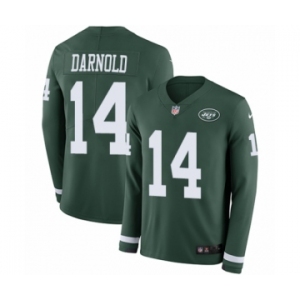 Youth Nike New York Jets #14 Sam Darnold Limited Green Therma Long Sleeve NFL Jersey