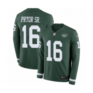 Youth Nike New York Jets #16 Terrelle Pryor Sr. Limited Green Therma Long Sleeve NFL Jersey