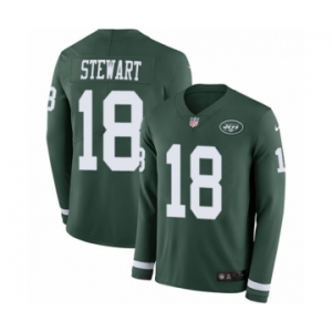 Youth Nike New York Jets #18 ArDarius Stewart Limited Green Therma Long Sleeve NFL Jersey