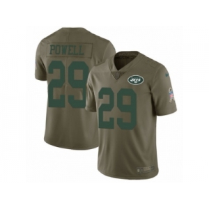 Youth Nike New York Jets #29 Bilal Powell Limited Olive 2017 Salute to Service NFL Jersey