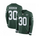Youth Nike New York Jets #30 Rashard Robinson Limited Green Therma Long Sleeve NFL Jersey