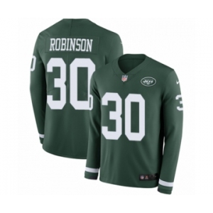 Youth Nike New York Jets #30 Rashard Robinson Limited Green Therma Long Sleeve NFL Jersey