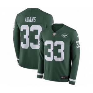 Youth Nike New York Jets #33 Jamal Adams Limited Green Therma Long Sleeve NFL Jersey