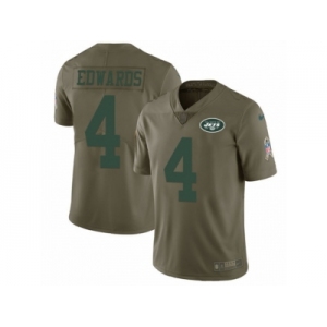 Youth Nike New York Jets #4 Lac Edwards Limited Olive 2017 Salute to Service NFL Jersey