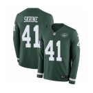 Youth Nike New York Jets #41 Buster Skrine Limited Green Therma Long Sleeve NFL Jersey