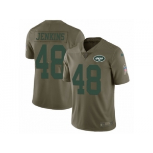 Youth Nike New York Jets #48 Jordan Jenkins Limited Olive 2017 Salute to Service NFL Jersey