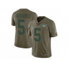 Youth Nike New York Jets #5 Christian Hackenberg Limited Olive 2017 Salute to Service NFL Jersey