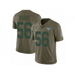 Youth Nike New York Jets #56 DeMario Davis Limited Olive 2017 Salute to Service NFL Jersey