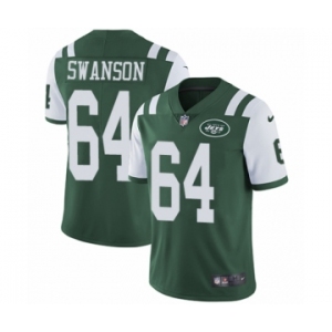 Youth Nike New York Jets #64 Travis Swanson Green Team Color Vapor Untouchable Limited Player NFL Jersey