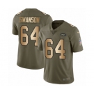 Youth Nike New York Jets #64 Travis Swanson Limited Olive Gold 2017 Salute to Service NFL Jersey
