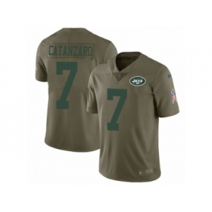 Youth Nike New York Jets #7 Chandler Catanzaro Limited Olive 2017 Salute to Service NFL Jersey