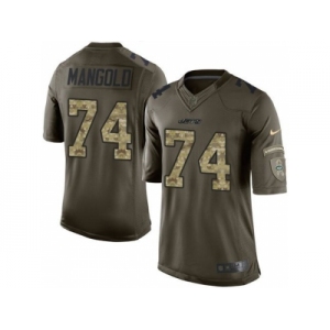 Youth Nike New York Jets #74 Nick Mangold Green Salute to Service Jerseys