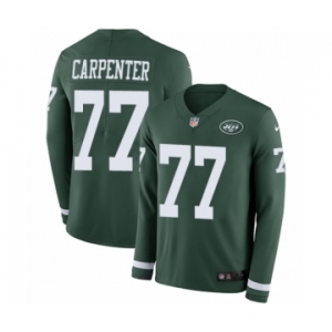 Youth Nike New York Jets #77 James Carpenter Limited Green Therma Long Sleeve NFL Jersey