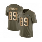 Youth Nike New York Jets #89 Chris Herndon Limited Olive Gold 2017 Salute to Service NFL Jersey