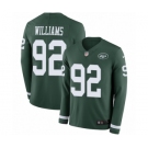 Youth Nike New York Jets #92 Leonard Williams Limited Green Therma Long Sleeve NFL Jersey