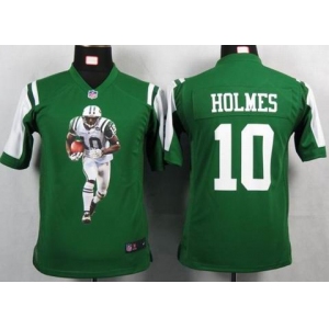 nike youth nfl jerseys new york jets #10 holmes green[portrait fashion]
