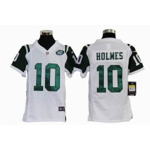 nike youth nfl jerseys new york jets #10 holmes white[nike]