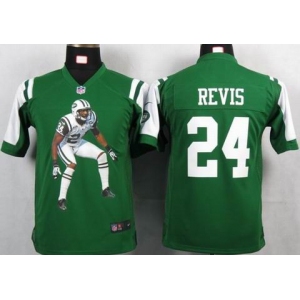 nike youth nfl jerseys new york jets #24 revis green[portrait fashion]