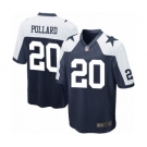 Men's Dallas Cowboys #20 Tony Pollard Game Navy Blue Throwback Alternate Football Jersey
