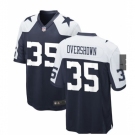Men's Dallas Cowboys #35 Overshown Game Navy Blue Team Color Football Jersey