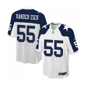 Men's Nike Dallas Cowboys #55 Leighton Vander Esch Game White Throwback Alternate NFL Jersey