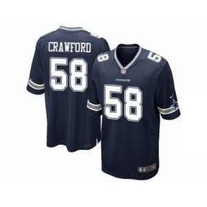 Men's Nike Dallas Cowboys #58 Jack Crawford Game Navy Blue Team Color NFL Jersey