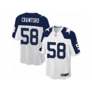 Men's Nike Dallas Cowboys #58 Jack Crawford Game White Throwback Alternate NFL Jersey