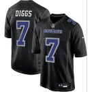 Men's Nike Dallas Cowboys #7 Trevon Diggs Carbon Black Fashion Game Jersey