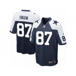 Men's Nike Dallas Cowboys #87 Geoff Swaim Game Navy Blue Throwback Alternate NFL Jersey