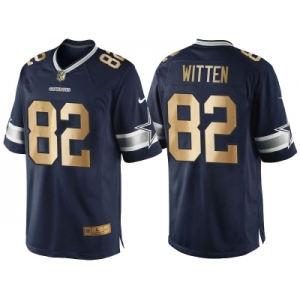 Nike Dallas Cowboys #82 Jason Witten Navy Blue 2016 Christmas Gold Men's NFL Game Edition Jersey