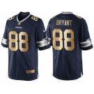 Nike Dallas Cowboys #88 Dez Bryant Navy Blue 2016 Christmas Gold Men's NFL Game Edition Jersey
