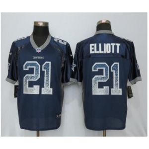 Men New Nike Dallas cowboys #21 Ezekiel Elliott Drift Fashion Blue Elite Jerseys