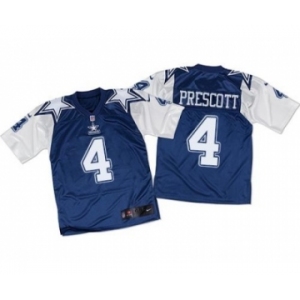 Men Nike Dallas Cowboys #4 Dak Prescott Navy Blue White Throwback Men's Stitched NFL Elite Jersey