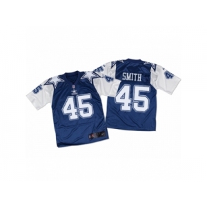 Men Nike Dallas Cowboys #45 Rod Smith Elite White Navy Throwback NFL Jersey