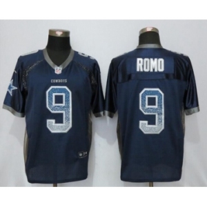 Men Nike Dallas Cowboys #9 Tony Romo Drift Fashion Elite Blue Jersey